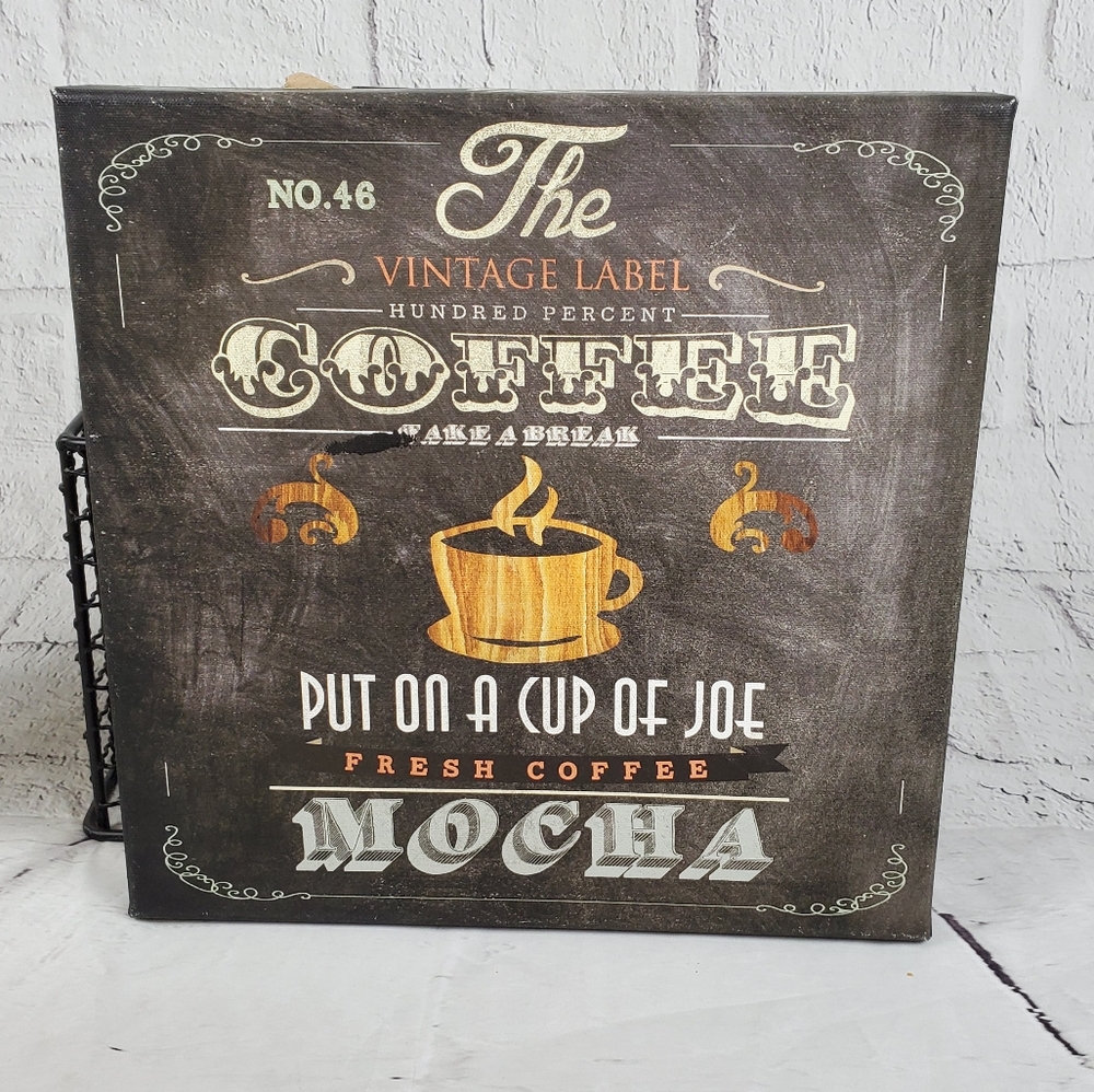 Coffee lovers wrapped canvas wall hanging
